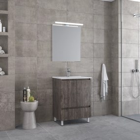 Royal Bath Malaga 60 Grey 2 - Έπιπλο Μπάνιου Με Νιπτήρα &amp; Καθρέπτη