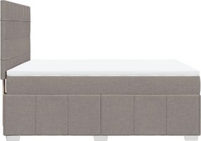 vidaXL Κρεβάτι Boxspring με Στρώμα Taupe 160x200 εκ. Υφασμάτινο
