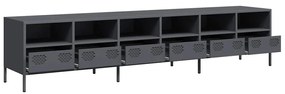 vidaXL Έπιπλο Τηλεόρασης Ανθρακί 202x39x43,5 εκ. Ατσάλι Ψυχρής Έλασης