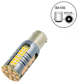LED Μονοπολική Λάμπα 1156-BA15S 12V 60 SMD Canbus σε Πορτοκαλί Φωτισμό W15885