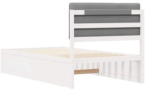 vidaXL Σκελετός Κρεβατιού με Επενδεδυμένο Κεφαλάρι Ανοιχτό γκρι