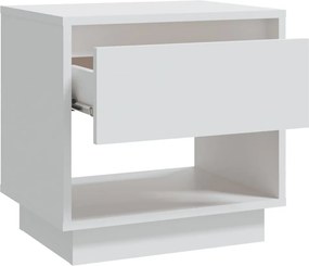 vidaXL Κομοδίνο Λευκό 45 x 34 x 44 εκ. από Μοριοσανίδα