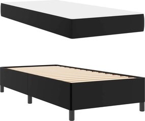 vidaXL Σκελετός Κρεβατιού με στρώμα Μαύρο 90 x 200 cm ύφασμα