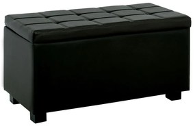WOODWELL DENISE Σκαμπό με Αποθηκευτικό Χώρο - Ταμπουρέ, PU Μαύρο 88x43x45cm Ε7048,3