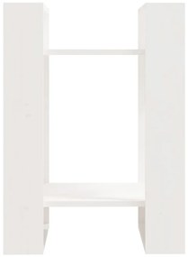 vidaXL Βιβλιοθήκη/Διαχωριστικό Χώρου Λευκό 41x35x57 εκ. Μασίφ Πεύκο