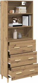 vidaXL Highboard Artisan Oak 69,5 x 32,5 x 180 εκ Επεξεργασμένο ξύλο