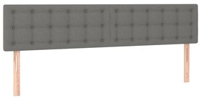 vidaXL Κρεβάτι Boxspring με Στρώμα Σκούρο Γκρι 200x200 εκ. Υφασμάτινο