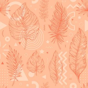 Φωτογραφία Τέχνης 2024 peach palm leaf color pattern., o-che, (40 x 40 cm)