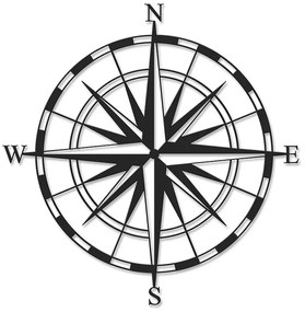 Διακοσμητικό τοίχου Compass Megapap μεταλλικό χρώμα μαύρο 45x2x45εκ.