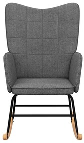 vidaXL Κουνιστή Πολυθρόνα Σκούρο Γκρι Υφασμάτινη