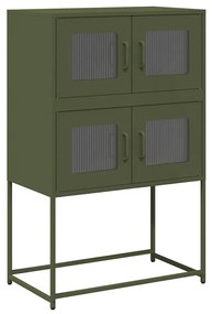 vidaXL Highboard Ελαιοπράσινο 68x39x107 cm Ατσάλι