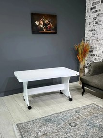 Stewehome ΤΡΑΠΕΖΙ ΜΕ ΡΟΛΑ-λευκό 100x60x53 cm