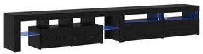 vidaXL Τηλεοπτικές μονάδες 3 τεμαχίων με LED φώτα Μαύρη Δρυς Επεξεργασμένο Ξύλο