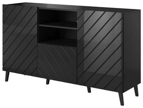 Μπουφές Abeto 162296569 150x42x82cm Black Μοριοσανίδα