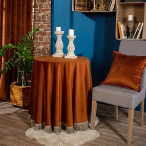 Ροτόντα Με Κρόσσι Velvet 05 Terra Teoran Diameter 180cm Φ180 Βαμβάκι-Ακρυλικό