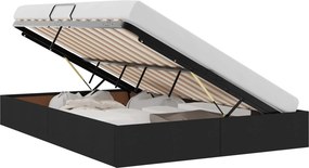 vidaXL Κρεβάτι Οθωμανικού Τύπου Μαύρο 140 x 190 cm ύφασμα