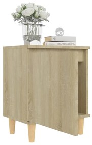 vidaXL Κομοδίνο Sonoma Δρυς 40 x 30 x 50 εκ. με Μασίφ Ξύλινα Πόδια