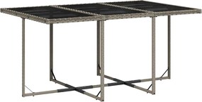 vidaXL Σετ Τραπεζαρίας Κήπου 7 τεμ. Γκρι Συνθ. Ρατάν με Μαξιλάρια