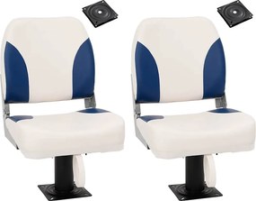 vidaXL Καθίσματα Σκάφους 2 Τεμ. με Ορθοστάτη 360° Περιστροφή
