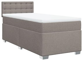 vidaXL Κρεβάτι Boxspring με Στρώμα Taupe 90x190 εκ.Υφασμάτινο