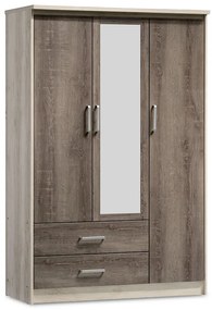 Ντουλάπα ρούχων τρίφυλλη OLYMPUS pakoworld χρώμα castillo-toro 120x57x183εκ