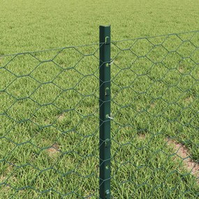 vidaXL Εξωτερική εξάγωνη περίφραξη με στήλη 10 x 0,4 m Πράσινο Δίχτυ