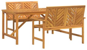 vidaXL Σέτ φαγητού για κήπο 3 pcs Καφέ Στερεό Ξύλο Ακακίας