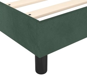 Πλαίσιο Κρεβατιού Boxspring Σκούρο Πράσινο 140x190 εκ Βελούδινο - Πράσινο