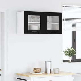 vidaXL Κρεμαστό ντουλάπι Μαύρος Δρυς και Λευκό 80 x 31 x 40 εκ