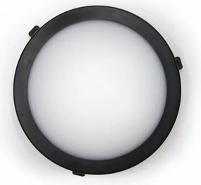 Led απλίκα μαύρη στρόγγυλη πλαστική 12W 840Lm 4000k ενδιάμεσο λευκό φως στεγανή ΙΡ54
