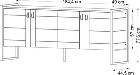 Μπουφές Ursula Megapap χρώμα καρυδί 180x40x77,6εκ.