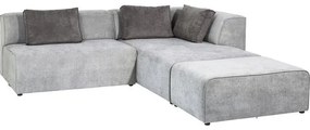 Καναπές Γωνία Infinity Chenille Ottomane Αριστερός Γκρι 302x182x70εκ - Γκρι