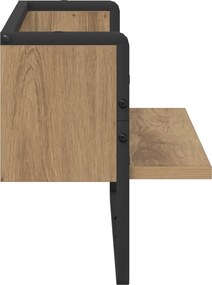 vidaXL Ράφι Τοίχου Artisan δρυς 65 x 25 x 30 cm μέταλλο PB