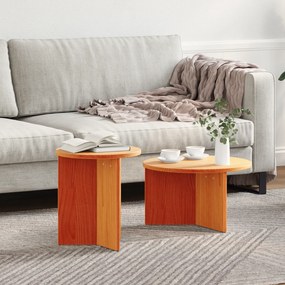 vidaXL Σετ Τραπεζιού Για Καφέ 2 pcs Καφέ κεριού 49 x 49 x 28 εκ