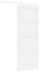 vidaXL Συρόμενη Πόρτα με Σετ Μηχανισμού Λευκή 78x202 εκ. Συμπαγής Ξύλο Πεύκο