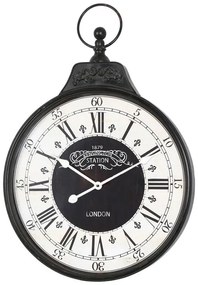 Ρολόι τοίχου Cloco Inart μέταλλο σε μαύρη απόχρωση 60x6x86εκ 60x6x86 εκ.