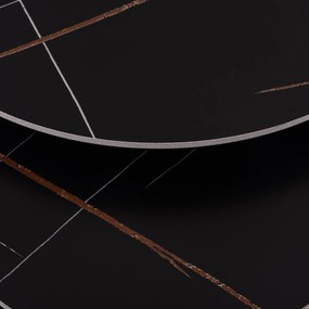 Τραπεζάκια σαλονιού TALOS Σετ 2 τμχ. Κεραμικό TOP με Όψη Μαύρου Μαρμάρου Φ70 + Φ50εκ. 70x70x45.5 εκ.