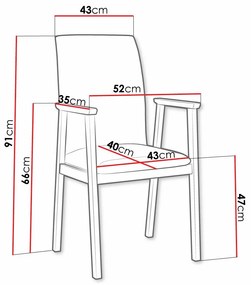 Καρέκλα Victorville 336, Sonoma οξιά, Μαύρο, 91x43x40cm, 7 kg, Ταπισερί, Ξύλινα, Μπράτσα, Ξύλο: Σημύδα | Epipla1.gr