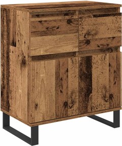vidaXL Πλαϊνό γραφείο με συρτάρι Παλιό Ξύλο 60 x 35 x 70 cm