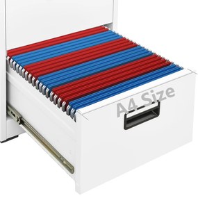 vidaXL Αρχειοθήκη Λευκή 46 x 62 x 164 εκ. από Ατσάλι