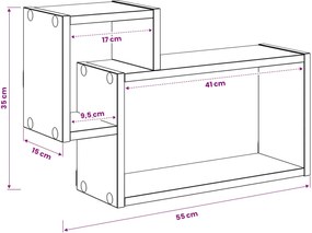 vidaXL Ράφι Τοίχου Επιτοίχιο Artisan Δρυς 55 x 15 x 35 εκ.