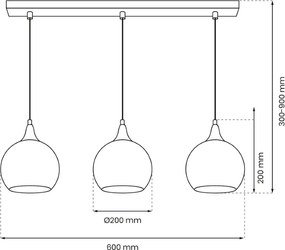 Κρεμαστό Φωτιστικό Monte 3xE27 Χρυσό