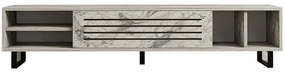 Έπιπλο Τηλεόρασης Safir 835PUQ6404 160x40x35cm Marble Effect White