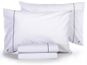Σεντόνια Nau Wave Solid (Σετ 4τμχ) White Nautica Υπέρδιπλo 240x270cm 100% Βαμβάκι