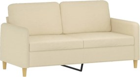 vidaXL Πολυθρόνες Σετ 2 Τεμαχίων Κρεμ από Ύφασμα με Μαξιλάρια