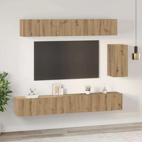 vidaXL Σετ επίπλου τηλεόρασης 6 pcs artisan δρυς 100 x 30 x 30 cm