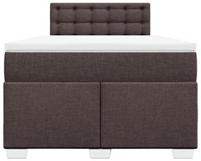 vidaXL Κρεβάτι Boxspring με Στρώμα Σκούρο Καφέ 120x190 εκ Υφασμάτινο