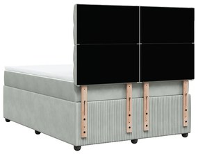 ΚΡΕΒΑΤΙ BOXSPRING ΜΕ ΣΤΡΩΜΑ ΑΝΟΙΧΤΟ ΓΚΡΙ 140X200 ΕΚ. ΒΕΛΟΥΔΙΝΟ 3292364