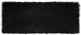 vidaXL Ψεύτικο Δέρμα Προβάτου Χαλί Tafalla Μαύρο 80 x 200 cm