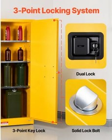 VEVOR 23Gal Flammable Storage Cabinet with Adjustable Shelf for Flammable Liquid